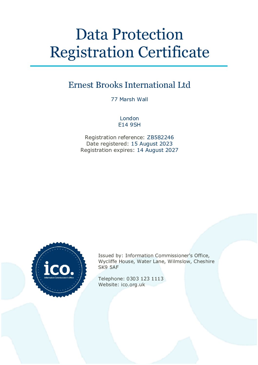 ICO Registration Certificate